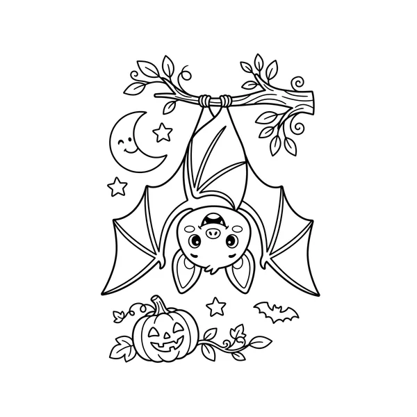 Bat Online Coloring Page for Kids | Happy Color Day